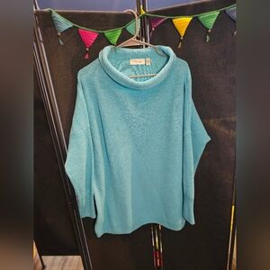 RD Style Teal Cowl Neck Sweater
